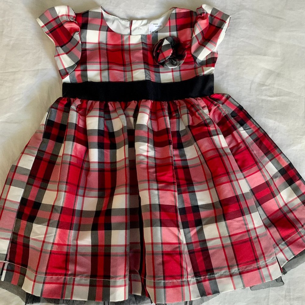 Baby Girls  Red & Black Christmas Dress!